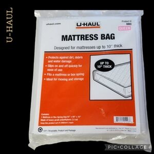 Uhaul mattress or box spring cover case to keep items clean new in bag